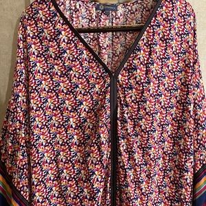 Democracy multicolored v-neck